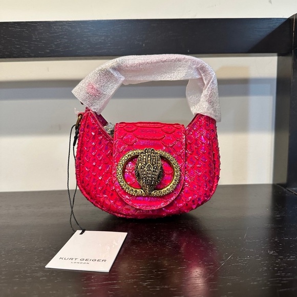 Kurt Geiger Micro Chelsea Hobo Bag Fuchsia - Picture 2 of 11
